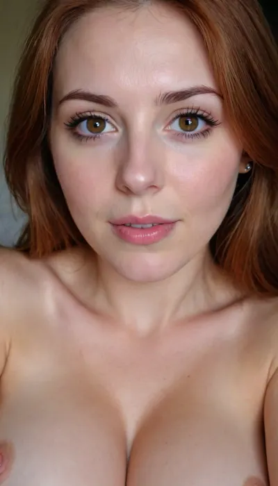 30 YEAR OLD SCOTTISH SLUT, VERY EXTREMELY EXTREMELY CLOSE UP, FACE & BREASTS DIRECTLY IN VIEWERS FACE, FACE TO FACE, DIRECTLY IN FRONT OF VIEWER, VERY CLOSE UP, BENDING FORWARD, BRIGHT WHITE FACE, VERY WHITE SKIN, NO SHADOWS, LONG FLOWING NATURAL AUBURN HAIR, BIG BROWN EYES, SMILING, SLUT, IN DARK BEDROOM, WOMAN DIRECTLY IN FRONT OF VIEWER UP CLOSE, SUPER SIZED NATURALLY HUGE LACTATING BREASTS, PERFECT LACTATING BREASTS, COMPLETELY NUDE, JEWELRY, PERFECT FACE, LUSTFUL APPEARANCE