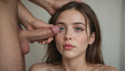 Sperm CUM all over face and in hair