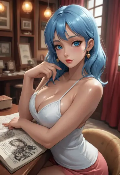 (tamada heijun meets reiq style), fanservice scene from drawing ecchi manga