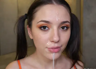 Beautiful 18 year old girl. Black hair. Pigtails. Petite. Top model face, freckles, brown watering eyes. Heavy eyeliner. Heavy orange eyeshadow. BREAK
Dark mascara trails down her cheeks, smeared makeup, crying. Cum drips down her body. Her face is smothered with an excessive amount of thick, viscous cum, (cum on face:1.7), . Cum on her forehead, her cheeks and in her hair, (cum in hair:1.5), . Dark basement of a derelict building, graffiti, crumbling concrete walls, exposed rebar, rusty pipes. Barely illuminated, flickering fluorescent lights. Look, at, my, prompts. Flat, chested.