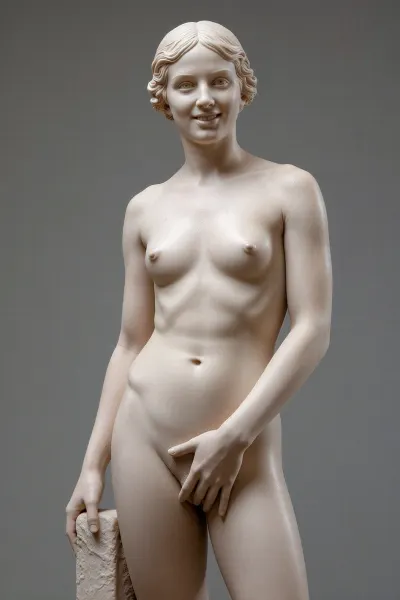 A Greek Venus statue and its living model