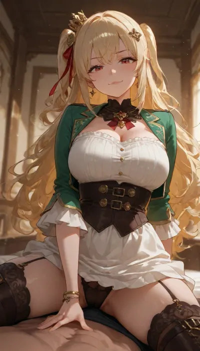 Imagine an anime girl named Maria Rose — in her image romance and light audacity are mixed.
She has long wavy hair the color of a dusty rose., they seem to shimmer from warm peach to cool lilac, and the strands fall freely over her shoulders and back, only in some places caught by thin ribbons to match. On one side of the hairstyle is decorated with a hairpin — a tiny silver rose with a pearl core.
Maria Rose's face is soft but expressive, rounded cheeks, a neat nose and high cheekbones that give her features a slight aristocratic air. Her eyes are large, almond—shaped, the color of dark amber, a mischievous twinkle flashes in them, then a quiet thoughtfulness appears. Long eyelashes make her look even deeper, and when she frowns, a tiny crease appears between her eyebrows, as if she is seriously considering some important secret.
Her lips are full, slightly curved in a half‑smile, it seems that she is about to laugh or say something unexpectedly wise for her age. There is a small star—shaped mole on his left cheek.
She is dressed in an outfit that feels both dreamy and adventurous, a full skirt made of translucent tulle over thick fabric, colors ranging from plum to lavender, like a sunset sky. On top is a cropped jacket with embroidery in the form of curly stems and buds. There is a neat velvet ribbon bow on the collar. On his feet are black boots with thick soles, slightly rough, but they add to the image of that bold touch.
Her accessories are thoughtful and symbolic, on her wrist is a thin bracelet with rosette pendants, on her neck is a pendant in the shape of a drop, inside which a petal seems to have frozen. In her hands she holds a battered notebook with an embossed pattern, there she writes down other people's stories, her dreams and random phrases that she wants to remember forever.