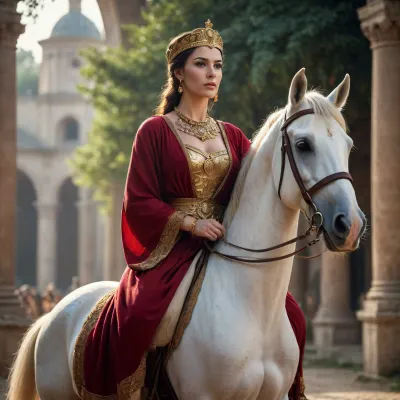 roman concubine on a horse