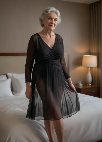 (((ultra detailed, ultra realistic, (((year 2020s:1.9))), (((secret romance, bedroom:1.9))), (extremely detailed background:1.9), (((knee-length ultra-swaying wavy pleated hypertransparent simple minimalist modern elegant confident hypersheer summer dress:1.9))), (((extremely detailed dress:1.9))), (((extremely aged extremely elderly 70-year-old grandma:1.9))), (((insanely saggy and wrinkle skin:1.9))), (((extremely transparent transcluent sheer ultra-simple dress:1.9))), (((gigantic over-enlarged breasts:1.9))), slim, thin, skinny, (((extremely tempting erotica:1.9))), (((dark hair:1.9))), insanely elegant basic royal floral hat, (((nursing:1.9))), (((big cleavage:1.9))), (((face close-up:1.9))))))