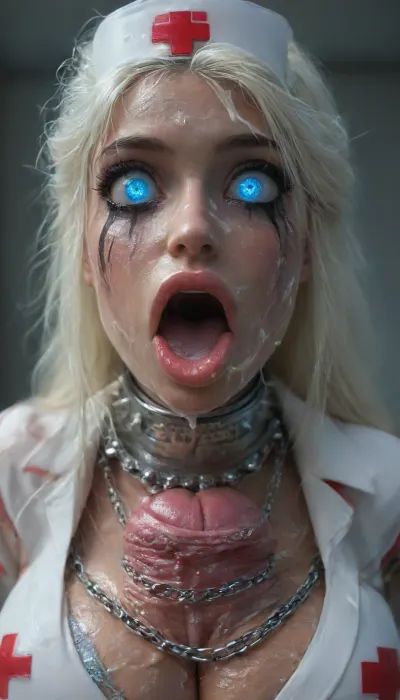 (cutest youngest futanari robot girlfriend is crying in despair during intense ejaculation, gorgeous young futanari bimbo delthea from fire emblem, cutest terrified disgusted extreme ahegao face, face covered in lots of thick cum, ((intense cum drooling extreme ahegao)), full bimbo lips, pink lipstick, ((lip fillers:1.1)), glowing eyes wide open ahegao, ((scared ahegao expression, lots of thick cum on face, running makeup))), ((hyper realism, extreme detail, highly detailed face)), lucky star artstyle, close shoot, (very shiny wet skin, perfect dark skin), (busty little mindbreak model futanari cyborg nurse deepthroats herself and wraps her thick bulging bimbo lips around her own hyper massive shiny steel robot cock, (((youngest cyborg nurse has a shiny steel body with glowing fishnet paterns, robot body and a hyper massive shiny steel robot cock, wearing a robotic headband and mechanical slave collar))), , , (her super big fat bulging hyper bimbo lips stretched wide by her extreme bulging hyper massive veiny highly realistic extremely detailed glistening artificial cock with green and red glowing mesh wiring patterns and text printed on her artificial cock and balls), , , thick steel robotic restraints and chains attached to her massive futuristic mechanical equine cock:1.3), (futuristic shiny metallic futanari multicock ejaculation, cutest youngest nurse has a cyborg futanari body and thick steel cock rings with spikes and chains on her hyper massive shiny steel robot cock:1.2), (hyper massive huge round firm balloon boobs with tiny pierced nipples bulging from her top, hyper massive glistening wet fake round pornstar tits and face are covered in extreme amounts of thick cum:1.1), high pigtails, (cum hair, cum on face, cum on tits, cum on mouth), very dramatic lighting, perfect shadows, she's looking down at the camera, perfecteyes, B34ut1ful, 4ndr01d, cyborg, metal, gears, circuits, glowing, <lora:lora-sdxl-perfect-eyes:.7>, <lora:MJ52:1.1>, <lora:Lip_Gloss_sexy_lips_by_DarkEffect:1.7>, <lora:Beautiful_Android:1.5>