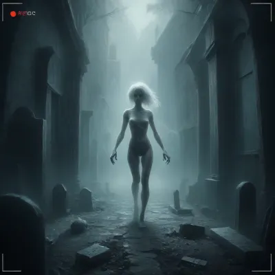 score_9, 1 ghastly female, about 33, very thin, is naked, ghost white skin, in a very foggy 1200's church graveyard, camera view is set far back, 32k image, floating in air, has no legs, ghostly form with no legs, perfect hands with long claw nails, no legs, no feet, ghostly form, floating, very skinny ghastly shape, completely naked, no hair, white ghostly afro hair, blood dripping from claws, evil demonic red eyes with a hollow empty feel, 34C cup breasts, medium size breasts, ghostly white boobs and nipples, everything about the ghost is ghastly and greyish white, raining heavy, old england graveyard, many ancient, tombstones, skeletal hands popping out of a few spots in background, scary environment, very spooky feel, cemetery, graves, pumpking, bats, <lora:Halloween Series_ Spooky Cemetery_epoch_5:.8>, 33r13, c3m3t3ry, <lora:33r13_c3m3t3ry:.8>, ghost, person, <lora:ghosts person 1a:.8>, ais-ghostly, <lora:Ghostly_Style_SDXL:.8>, <lora:Spectral_Photography-000002:.8>