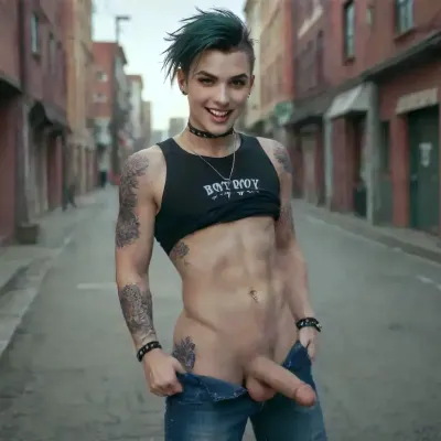 A heavily tattooed punk rocker covered in full body tattoos. Tattoos, <lora:TattooSDXL3:.8>, full, body, tattoo, <lora:FBT-000002:.8>