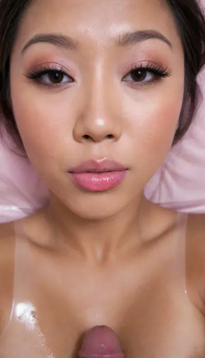 (Pinay Filipina Asian:1.2), (closed mouth), A Filipina's slut face, (27 years old), dark brown tanned skin, (softly overlined lips with muted rosy nude-pink lipstick, (subtle mauve undertones), (slightly deeper pink lip liner defining the edges:1.2), sheer translucent gloss layered over the lipstick, soft reflective highlights on the center of the lips, naturally full-looking lips), (medium-width natural nose), (straight natural nose bridge), (softly rounded slightly bulbous nose tip), (naturally wider nostrils), (subtle nasal width), (nose proportionate to the face), masculine jaw, (softly rounded jawline), (looking straight at camera:1.1), closed lips, (face portrait), (round to softly oval face), natural facial asymmetry, natural facial proportions, realistic skin texture