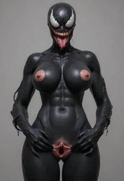 Hyperrealistic art, venom is a purple character with a large mouth, venom symbiote, 8 k cg render, venom, carnage, symbiote, 8k render, hyperreal highly detailed 8 k, 8 k high detail concept art, huge big breasts, hyper real render, 3 d render character art 8 k, 8k octane render, 8 k octane render, high detail 8 k render . Extremely high-resolution details, photographic, realism pushed to extreme, fine texture, incredibly lifelike, Huge breasts, very tall, spread pussy lips, <lora:She-Venom-FFusion.LORA:1.2>