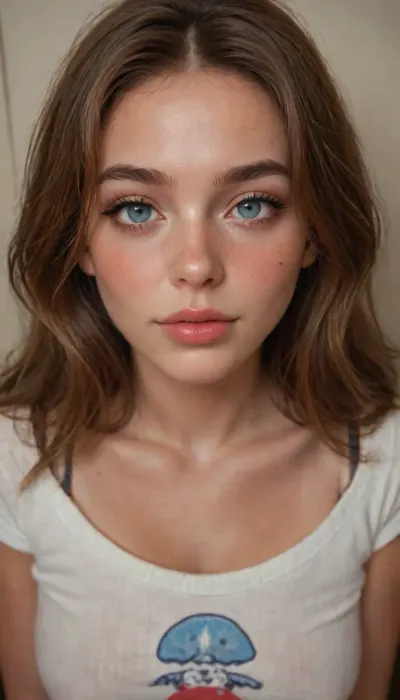ziprealism, (score_9, score_8_up, 1girl), closeup shot, sharp focus, high saturation, high contrast, high angle, focus on eyes, perfect eyes, perfect hands, bright makeup, long eyelashes, full lips, (sultry facial features, 18yo beauty, naughty whore), (natural breasts, full breasts, deep cleavage, loose comfy sweater, nipple slip, cozy bedroom, intimate moment:1.2), (seductive smile, wide shameless eyes, horny pose, blushing, flushed chest:1.4), (freckles, flushed face), (vibrant auburn hair, long hair hanging loose), igbaddie, <lora:igbaddie-XL:.8>, <lora:add-detail-xl:.8>