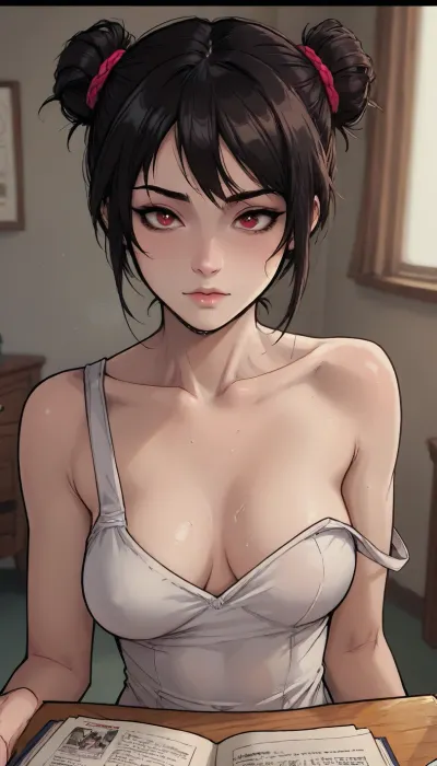 Andava, Andavaverse, realistic drawing, ((markgavatino style)), Melkor mancin style, curvy, 1woman, (thick:1), masterpiece, (Closeup POV), Quincy from Goddess of Victory Nikke, beautiful face with sharp red eyes, black hair with red streaks in twin buns, wearing silver ornate mask with white feathers, white feathery swan ballerina costume, one shoulder strap completely slipped off exposing one large perfect breast, one fully exposed breasts, glossy sweat-covered skin, heavy breathing, blushing face with embarrassed yet aroused expression, one hand trying to cover but failing, dramatic stage lighting, highly detailed, cinematic, sensual atmosphere, wet shiny skin, perfect anatomy, lineart, line, art, flat, colors, color, comic, book, ratatatat74, <lora:lineartSDXL:2>, <lora:EldritchComicsXL1.2:1.5>, <lora:ratatatat74-000050:.5>, <lora:mk_Bp Anime_xl:.5>