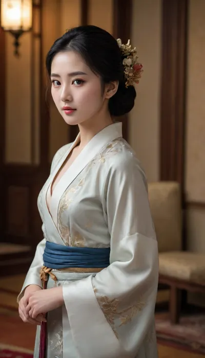少女，完美身材，动漫插画，虚拟引擎，辛烷值渲染, 全身，旗袍，大乳房