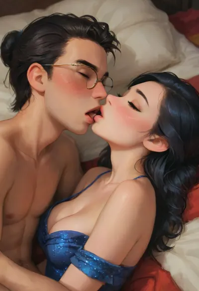 (dynamic pov close up), (round face), Asian prom date fucked so hard she won't be able to walk straight., (Passionate sex laying side by side:1.8), Screaming., (wearing shiny Blue satin prom gown:1.2), . lipstick and eyeliner. Glasses. One man. Creampie., (impregnated), Breedable. Mutual orgasm., (Long black hair in fancy updo), makeup. Asian4you girl next door pornstar Nancy Ho . Perfectfingers, (j_cartoon:1.5), Drawing, Breckie Hill, <lora:detailed_notrigger:1>, <lora:samdoesarts1.1-000030:.4>, <lora:J_cartoon:.3>, <lora:Animated_Concept:.4>