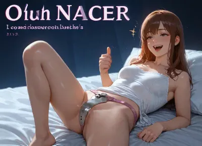 (empty blue background, commercial poster advertising chastity belts, prices, titles, opinions of happy customers), . on poster, woman, solo, (bare neck:1.2), (), (small breasts), white nightshirt, rays of light, lying on back, on sheet, covers, (plastic pink chastity belt with padlock), thumbs up, happy, smile, excited, screaming, dynamic, photorealistic, knees up, legs spread, focus on chastity belt lock