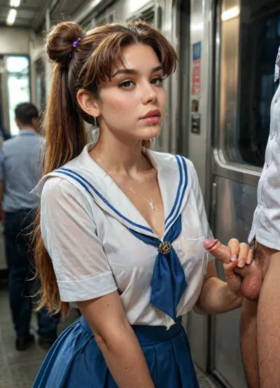 8k, score_9, score_8_up, score_7_up, score_6_up, FILM PHOTOGRAPHY STYLE, cinematic photography of a woman, professional portrait photo realism, reiq style, whigh quality, detailed, masterpiece, 8k. 1girl, kino_makoto, bishoujo_senshi_sailor_moon, casual clothes, on the train, after fellatio, (cum dripping from chin:1.6), man standing in frong of her, (small cock:1.6), hold cock with hand, handjob., full body view, <lora:detailed_notrigger:2>, <lora:add-detail-xl:.8>, <lora:LCMTurboMix_Euler_A_fix:.8>