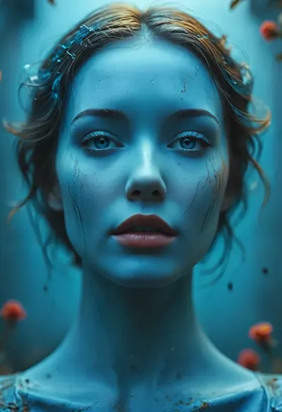 (smooth rendering and vibrant colors:.1), faceless blue in cursed surrealism, /KlTTY-ART/, <lora:COMFYUI_mimic_landscape_-_XL_SDXL v2.0:.1>, <lora:attractive_notrigger:.1>, <lora:MJ52:.5>