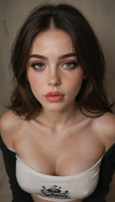 ziprealism, (score_9, score_8_up, 1girl), closeup shot, sharp focus, high saturation, high contrast, high angle, focus on eyes, perfect eyes, perfect hands, emo makeup, long eyelashes, full lips, (sultry facial features, 18yo beauty, naughty whore), (natural breasts, tight breasts, cozy cleavage, loose comfy sweater, nipple slip, cozy butt, intimate moment:1.4), (seductive smile, wide shameless eyes, horny pose, blushing, flushed chest:1.4), (freckles, flushed face), (vibrant auburn hair, long hair hanging loose), igbaddie, <lora:igbaddie-XL:1>, <lora:add-detail-xl:1>