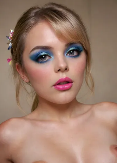 yShe wears pink and shiny lipstick, and has large, slanted gray eyes.
make-up, long golden eyelashes, olive shadows with blue eyeliner, straight bangs, hairstyle, two pigtails hanging on the chest, covering, woman, small, breasts, medium, large, spreading, legs, creampie, pussy, nude, body, closeup, artoflips, uoclips, lips, lipstick, art, of, makeup, eyeliner, eyelashes, lactation, sprayingmilk, <lora:nsfw-xl-2.0:2>, <lora:Art_Of_Lips_PONY_XL_By_UOC:.8>, <lora:Modern_MakeUp_XL_v0_1:1.5>, <lora:Iridescent_Rainbow_Lips:2>, <lora:lactation_XL_0_:.8>