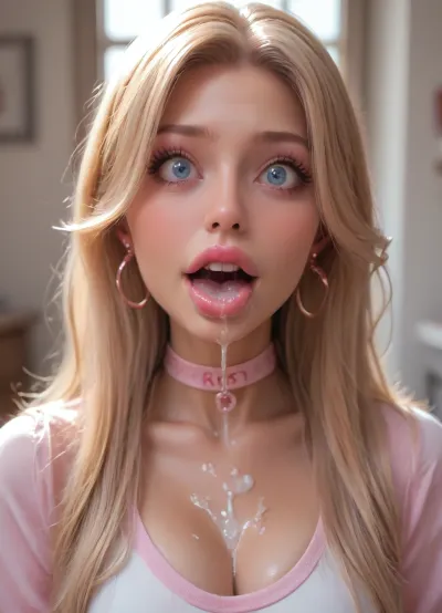 (long hair:1.5), earrings, (sexy:1.5), (ahegao:1.2), (photorealism:1.5), (bimbo:1.9), closeup, (drool:1.5), (cum:1.6), choker, (rich:1.2), (wide eyes:1.2), (happy)