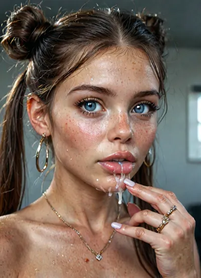 detailed and infocus face, (petite female much younger than 18 years old:1.7), (cum explosion from nose:1.1), (cum explosion:1.2), 18 years old beautiful, (very petite brunette:1.6), (micro body:1.4), very delailed eyes, big expressive eyes, wide open eyes, (slutty face:1.2), eye contact, facing viewer, hdr, blush, wet skin, sweaty, (very slim:1.4), (flat chest:1.4), male pov, blowjob, (deep black cock oral penetration:1.4), (tiny hair twin tails black hair:1.4), ejaculating, cum, grabing head, big cock, extremely big cock, from above, extremely beautiful, extremely, perfect face, perfect skin, long eyelashes, thick eyelashes, (side view:1.3), shiny pink lip gloss, gold hoop earrings, big lips, looking at viewer, naked, deep blue eyes, (perfect manicured very long polish nails:1.6), (close-up to nails:1), (silver longest necklaces), silver choker, ((((she wear lots of silver and diamonds rings in every finger:1.8)))), skin tight, flirty, dimorphic feminine face, eyeshadow, close up, UHD, 8k wallpaper, (maximum quality:1.5), (ultra high resolution:1.7), (masterpiece:1.2), award winning photo, (huge cum is flowing from lips:1.5), (Extreme:1.5), (insanely detailed:1.9), (realism:1), (realistic:1.7), (hdr:1.4), hyper-detailed realistic body, hyper-detailed realistic face, (warm ambient light:.5), (dark shadows:1.4), hyperrealistic, 8K, BadX, porn photoshoot, detailed skin, on the roof, steam, blushing, DETAILED background, spectacular lighting, (eyes wide open in pleasure:1.48), (pleasing expression:1.44), (shy:1.4), UHD 8K, (full body photograph:1.12), (huge dick), (creamy deep deepthroat:1.12), (extreme oral sex:1.4), (huge massive black dick:1.4), (cum), professional photograph shot on kodak, 35mm photo, sharp focus, high budget, cinemascope, 100 mm lens, 1/250 s, f/2.8, ISO 300, <lora:detailed_notrigger:1>, <lora:LCMTurboMix_Euler_A_fix:1>, <lora:photorealistic_portrait_notrigger:1>, but, <lora:BUT_SDXL_SHS:.8>