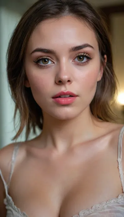 A beautiful and cute girl exploring her boundaries. Timid. Excited. Blushing. Lips parted. A novel sexual situation. Tableau. Scenario. She’s just getting into it. Blushing, but committed. Upper body shot