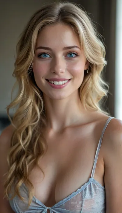 The woman has long, wavy blonde hair that frames her face beautifully. Her blue eyes are bright and engaging, often sparkling with warmth as she smiles at the camera. Her smile is wide and inviting, frequently showing her teeth, which adds to her friendly and approachable demeanor. She has a fair complexion, and her subtle makeup enhances her natural features without overpowering them.

Her body is slender and well-proportioned, with a noticeable waistline that is accentuated by the fitted dresses and tops she wears. Her hips are proportionate to her waist, contributing to her balanced figure. Her legs are long and slender, as seen when she showcases her shoes. Her upper body is covered but not very modestly, with her breasts prominently featured due to her choice of clothing. Her posture is confident, and she carries herself with grace and poise.

Her breasts would be proportionate to her body, and her overall appearance would be fit and healthy. Overall, her appearance is stylish and put-together, with a focus on comfortable yet fashionable outfits a little bit too revealing for her role as a teacher. Her cheerful and approachable demeanor is reflected in her facial expressions and body language, making her presence warm and inviting.

perfect anatomy, best quality, 8k, insane details, intricate details, hyperdetailed, hyper quality, ultra detailed, professional, HDR, ray tracing reflection, cinematic lighting, highlydetailedbody, realisticface, highlydetailedhair, perfectfingers, insanelydetailed, 8K.highdetailedskin, highresolution, <lora:style_lora_realis:.8>, <lora:Sideboob_XL:.8>, photo, in, phst, artstyle, <lora:SDXL1.0_Essenz-series-by-AI_Characters_Style_BetterPhotography-v1.2-'Skynet':.8>, ponychar3-RBSYPV3, curvaceous2, long, hair, looking, at, viewer, burgundy, brown, eyes, mole, portrait, freckles, realistic, <lora:ponychar3-0-RBSYPV3:.8>