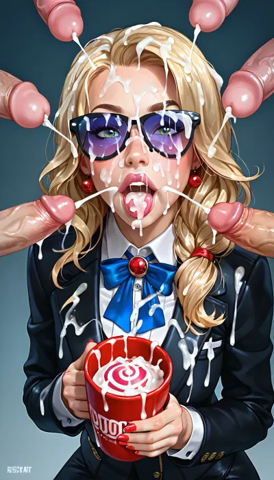 ultra-realistic, group of futa girls shoot cum out of their cocks, add cream to your coffee, beutiful blonde pornstar birthday bukkake party, ultra mega messy bukkake blowbang massive cumshots, lot of cum, cum on hair, circle of cocks, cum crossfire, cum everywhere, bukkake session, big juicy lips, white and yellow cum, different textures and types of semen, cum covered cup, lecherous expression, greedy for sperm, big blue beutiful eyes, cum on eyebrows, cum on forehead, lots of cum in the eyes, a lot of cum on sort hair, cum on shoulder, cum addicted, sticky cum, cum on lips, cumking, cum covered slut, cum addicted, cum shooting, cum, sperm, semen, mistress of cum, bukkake aim, extra cum, bukkake porn, aiming in cup, messy facial, cum-covered fancy sunglasses, mouth open, tongue sticking out, ready to receive cum