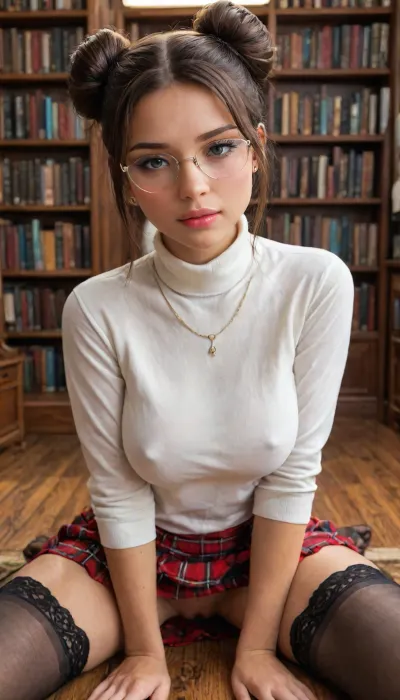 (beautiful provocatively sexual young student:2), (incredibly sexy stunning 4ng3l of extraordinary beauty:2), (very naughty horny slut:2), (looking at viewer like she would love a thorough proper fucking:2), (her gorgeous face has young and exquisitely alluring features of a cute 18yo beauty:1.6), (large extremely sexy eyes:1.5), (perfect lustful lips:1.2), (she adores when her pretty godpussy is getting passionately pounded like the ever horny cutie she is:2), (sexual content:1.5), hottie...

BREAK, (Kiriko:1), (close:.2), (looking back:.2), .
BREAK, (girly:.2), (minx:.2), (petite:.2), (sweet:.2), (slender:.2), (youthful:.2), (cute:2), (fit:.2), (slutty:.2), (sexy:.2), (busty:2), (curvy:2), (tanned:1.6), (tan lines:1.6), (dark complexion:.2), (makeup:.2), (long dark eyelashes:2), (freckles:.2), (sweaty:1.2), (pussy juices:.2), (shy:.2), (blushing:.2), (worried:.2), (flirty:.2), (excited:.2), (moaning:.2), (begging for sex:.2), (head tilt:2), (redhead:.2), (blonde:.2), (brunette:.2), (turtleneck:1.5), (skirt:1.8), (stockings:1.7), (sexy glasses:1.5), (buns and bangs:1.7), (sitting with knees up:1.6), (library:1.5), .

BREAK, (she looks very seductive as she is accentuating the beauty of her perfect sexy lusty slutty dream body and sexy face:2), (perfect sexual partner:2), (adorable student striking an intensely erotic sexual pose:2), (she's such a promiscuous seductive slut:2), (perfectly shaped firm body like that of a healthy young model:2), (narrow upper body:1.7), slim neck, narrow waist, (shapely hips:1.1), (amazing legs:1.2), (perfect firm toned fit butt:1.1), (tidy tiny godpussy:1.4), <lora:adlima_xl_1_standard_merge_62_88_05_05:2>, <lora:WildcardX-XL-Detail-Enhancer:2>, <lora:LCMTurboMix_Euler_A_fix:.8>