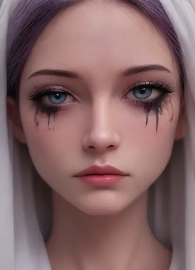 the whole body is visible the anus is on display, (the brutal Japanese woman:1.7), long straight purple hair, full nude, delicate youthful facial features, large expressive blue eyes, fair smooth skin, natural well-groomed eyebrows, subtle eyelashes, perfectly applied makeup, (flawless professional makeup:1.8), elegant makeup, polished beauty look, luminous complexion, smooth even skin tone, subtle contouring, soft blush, refined eyeshadow, precise eyeliner, defined long eyelashes, big fillers rainbow lips, big glossy lips, harmonious facial makeup, gentle neutral expression, looking directly at viewer, leaning very far forward toward the viewer, face extremely close to the viewer, head dominating the foreground, extreme close-up perspective, face filling most of the frame, strong foreground presence, eyes and facial features prominently visible, relaxed posture, blue big niples, Bells are tied to very large teats, bedroom interior, bed with white bedsheets, wooden bed frame, large window behind her, warm natural daylight, soft sunlight through curtains, cozy elegant bedroom, wooden nightstand, framed wall art, A large, worn‑out pink anus from which a lot of thick semen is oozing., soft background blur, highly detailed youthful adult face, detailed individual hair strands, natural skin texture, realistic fabric texture, cinematic composition, high detail, masterpiece, best quality, (Ultra skinny:2), luisap, eyes, woman, small, breasts, medium, large, spreading, legs, creampie, pussy, nude, body, closeup, artoflips, uoclips, lips, lipstick, art, of, <lora:LPEYES_lora:.8>, <lora:Lip_Gloss_sexy_lips_by_DarkEffect:2>, <lora:nsfw-xl-2.0:.8>, <lora:Art_Of_Lips_PONY_XL_By_UOC:.8>