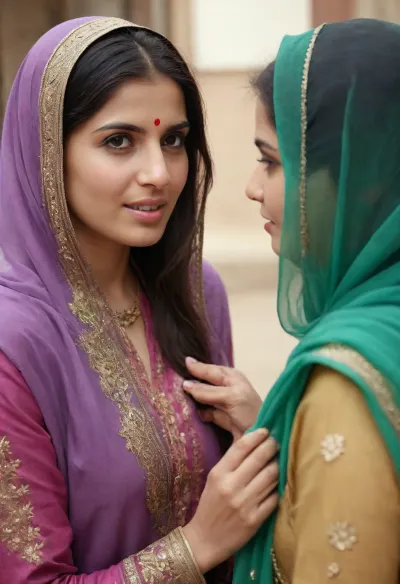 pakistani woman make her face real to local pakistani woman, wear salwar kameez