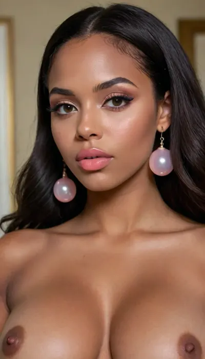 Insanely close up detailed photo of an latin 28-year-old girl, curvy body, latina, black straight hairs, full lips, (((peach puff lipstick))), very big eyes, eyes shade make up, dark skin, (dark skin cinnamon), (nude:1.2), (naked:1.3), (((no clothes))), (((with elastic big breasts))), (((bubble earrings))), (different poses), (showing her butts), (pussy visible:1.3), sexy, beautiful, tanned, with a perfect face, detailed face, orgasm face, (detailed hair, light hairstyle:1.1), (shiny dark skin body, realistic sweat:1.1), straight hairs, black hairs, earrings, nose earrings, Looking at the camera, in a dark room, lots of details, three-dimensional, epic, clear focus, depth of field, professional lighting, full view, 8k photography, HDR, the picture was taken on Canon EOS R5, 75 mm lens