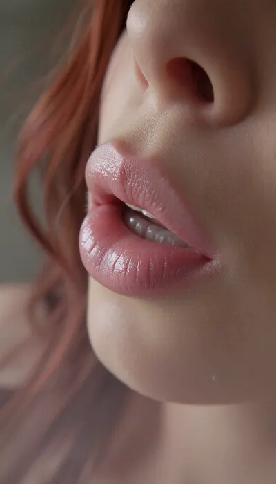 (experimental avant-garde photography with emphasis on underexposed lighting, soft shadows, and muted colors for a hazy dreamlike aesthetic:4), (seductive closeup of a sensual milf with huge puffy lips), (surreal scene), (luxurious red hair), (soft focus, underexposed low-contrast lighting:2)