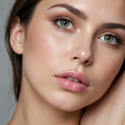photorealistic ultra-detailed portrait of ONE adult woman only, age 24, mixed heritage half Syrian half German with distant Yugoslavian and Afghan ancestry, solo, identity locked FACE, (highest priority), oval slightly long face, high forehead, fair warm-beige porcelain skin with real pores and warm healthy glow, high cheekbones with soft warm contour, slim jaw, rounded chin EYES, (exact match, highest priority — perfectly symmetrical pair), IDENTICAL size, shape, opening, height, one straight horizontal eye-line, even spacing from nose bridge, ~one-eye-width between inner corners, NEVER one eye smaller, higher, more hooded or more closed, no lazy-eye, no uneven lids. Iris, large almond-shaped light green with natural texture and visible radial fibers, outer iris darker green limbal ring, pupils dark, round, medium, equal, catchlights small white specular SAME upper-center in both irises. Shape, elongated almond, horizontally wide, medium-large, slightly deep-set, visible crease, moderate lid space, soft outer-third hood EQUAL both sides, both equally open, outer corners level, inner corners visible with faint pink caruncle. Sclera clear white. Soft natural makeup, subtle taupe-brown eyeshadow in crease, darkest outer third, soft lower-lid shadow, dark brown tight-line + thin upper liner with tiny outer flick, upper lashes dark mascara medium-long fanned natural curl matching L/R, lower lashes short light mascara BROWS, (symmetrical), dark brown, medium-thick, filled, hair texture visible, mostly straight with low soft arch/peak at ~2/3, long tails past outer eye corners, same height/length/thickness NOSE, straight medium bridge, softly rounded tip, medium nostrils, centered LIPS, full lower lip, defined cupid’s bow, moderately full upper, soft pink satin-matte lipstick HAIR, long silky straight dark brown with soft waves, slightly off-center part, framing face perfectly, healthy sheen, (fine hairs at hairline BODY:1.7), m, 62 kg, athletic yet curvaceous. Full round perky 85D breasts natural soft shape, delicate light pink nipples. Completely hairless smooth silky skin everywhere. Intimate area extremely youthful, very tight, small, neat, delicate soft pink, looking completely unused and never touched before, highly attractive. Slim toned waist, gently flared hips, very round firm well-trained high juicy butt, long elegant smooth legs. Completely naked. POSE, standing with her back slightly turned to the camera, looking over her shoulder with eyes half-closed, mouth open, cheeks flushed in an orgasmic expression. She is bending forward slightly, one hand resting on her thigh, the other reaching between her legs to touch her very tight youthful pink intimate area. Her round trained butt is prominently displayed. Soft cinematic lighting, 85 mm, sharp focus on both eyes, ultra-detailed skin texture, masterpiece, 8k, photorealistic