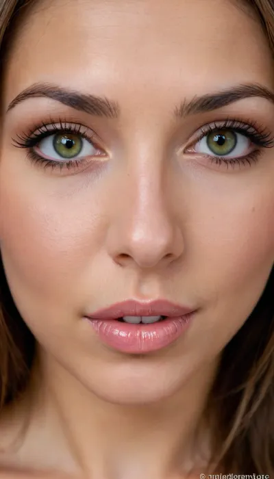 30 YEAR OLD GREEK BIMBO SLUT, IN FRONT OF VIEWER, VERY EXTREMELY EXTREMELY CLOSE UP, FACE & BREASTS DIRECTLY IN VIEWERS FACE, FACE TO FACE, DIRECTLY IN FRONT OF VIEWER, LARGE BIG BOOBS, VERY CLOSE UP, BENDING FORWARD, OLIVE SKIN FACE, VERY OLIVE SKIN, GOOD LIGHTING, LONG NATURAL BROWN HAIR, BIG GREEN EYES, BIG BIMBO LIPS, SMILING, SLUT, PERFECT FACE, LUSTFUL APPEARANCE