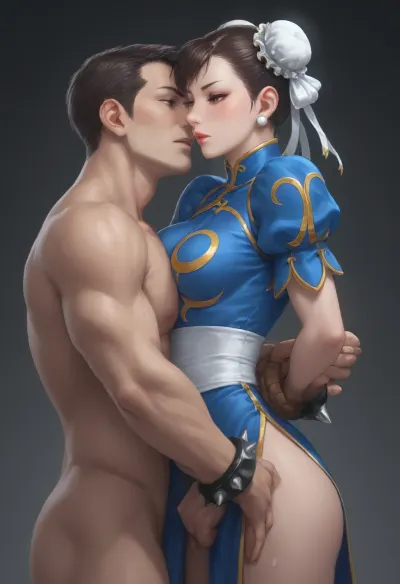 A man and a woman, bound together by a deep and profound love, gently explore extraordinary and intimate experiences together., Chun, Chun-Li, <lora:Chun-Li-Pony:2>, <lora:Chun-Li-SDXL:2>, <lora:chun-li_xl_v1:2>, <lora:Chun-Li_XL-DocStasis:2>