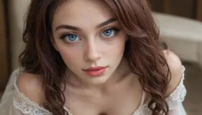 ((20 years old girl, red hair, soft white pale skin, green eyes, red lipstick, round face, cute face)), she is having sex with her grandfather, he is a very old man with a huge penis sarah is wearing loose fitting white thick wool robe, (perky cleavage:1.2), (small cleavage:1.8), (sagging cleavage:1.2), no bra, ultra detailed skin, realistic skin, long straight dark hair, (waist long hair), (majestic pale blue eyes:1.7), soft pink lipstick, wide set eyes, (pale skin:1.5), hair flowing over her shoulder, (formal styled hair), (thick dark iris rings:1.4), wide lips, (flirty eyes:1.6), kate is wearing see through lace lingerie, nipples visible under lingerie, (small sagging cleavage), green eyes, leaning over viewer, resting on elbows, looking at viewer, (((deepthroating his cock))), (cum drooling down his shaft), (flirty face:1.6), teasing viewer, focus on eyes, shot is slight angled POV, (close up:1.9), perfecteyes, <lora:Carmine_Red_Lips:1.7>, <lora:lora-sdxl-perfect-eyes:1.7>