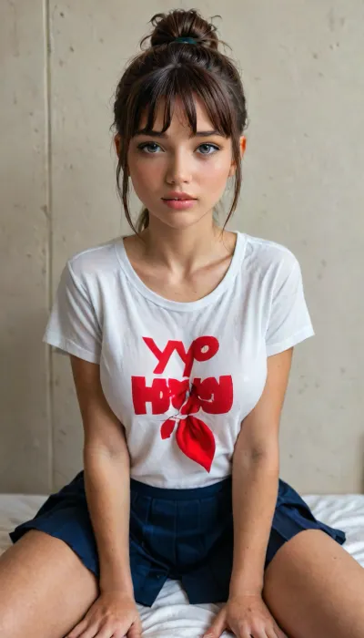 (beautiful dream girlfriend:2), (desperately needing to be pleased:2), (horny young model:1.6), (sexiest adorably cute hot beauty:1.8), gorgeous, adorable, cute, extremely sexy face, perfect female face, (sensual eyes:1.5), (seductive eyes:1.5), (most beautiful eyes:1.2), (sexy eyes:1.6), (perfectly shaped lips:1.3), full lips, (small cute nose:1.1), sexy makeup, (sensually parted lips:1.2), horny expression, looking at viewer seductively, (invitingly erotic horny 18yo cutie:3), (very adorable sexy beauty:2), (very hawt hottie:2), (super horny slut:3), (very sexy body:2), (very slutty body:2), athletic, tight body, slim neck, shapely thighs, perfect ass, (very tidy incredibly gorgeous godpussy:1.5), (really pretty breasts:1.5), (looking like she has inappropriate sexual fantasies involving viewer:1.6), ...

BREAK, (Jasmine:1.1), (close:.2), (looking back:.2), .
BREAK, (girly:2), (minx:.2), (petite:.2), (sweet:.2), (slender:.2), (youthful:.2), (cute:2), (fit:.2), (slutty:.2), (vixen:.2), (sexy:2), (flatchested:.2), (busty:1.6), (curvy:.2), (tanned:1.2), (tan lines:1.2), (dark complexion:.2), (makeup:.2), (long dark eyelashes:.2), (freckles:.2), (sweaty:1.2), (pussy juices:.2), (shy:.2), (blushing:.2), (worried:.2), (flirty:.2), (lewd:.2), (excited:.2), (moaning:.2), (begging for sex:.2), (head tilt:.2), (redhead:.2), (blonde:.2), (brunette:.2), (tied hair with bangs:1.8), (outfit inspired by Japanese schoolgirl's uniform:1.6), (t-shirt:1.4), (pleated skirt:1.5), (sitting:1.5), (open legs:1.6), (bedroom:1.4), .

BREAK, <lora:adlima_xl_1_standard_merge_62_88_05_05:2>, <lora:LCMTurboMix_Euler_A_fix:.8>