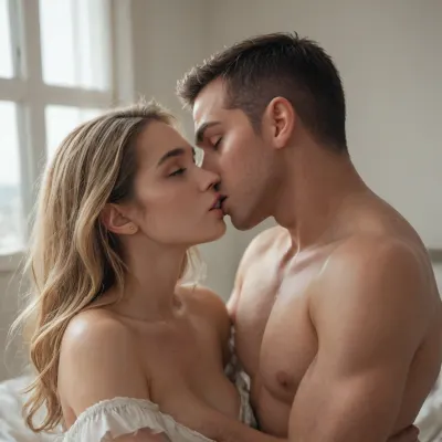 Male blanc qui représente une IA comme dans un film de science-fiction., romkiss, <lora:Romantic_Kissing-000007:.8>