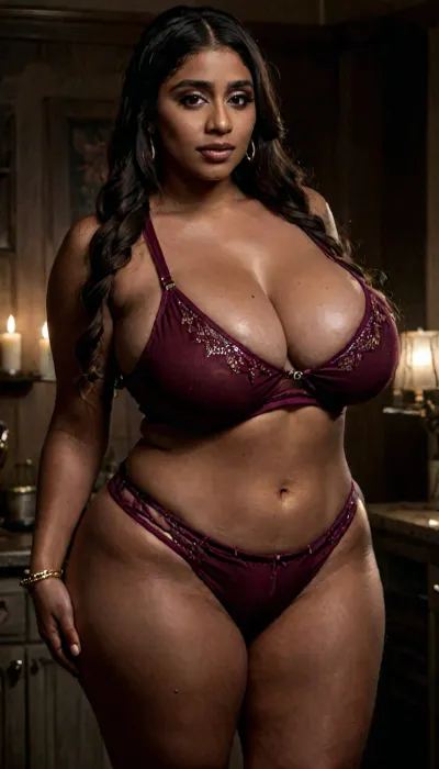 (Thicc Desi Busty Brown skinned model in nipples sparkling party sheer crop top), (((voluptuous Busty thicc huge curvaceous Mommy body:1.3))), ((long straight hair braid, massive mommy saggy out naturals, cakes n gifts)), (burgundy sheer lace string white pant tights cameltoe:1), ((massive big mommy tits, wide toned hips)), ((cake smeared over body)), massive mommy thighs, ((thicc belly chain waist:1.3)), ohwx, huge, massive, plump, skindentation, chubby, bbw, venus, body, big, breasts, ass, <lora:LCMTurboMix_Euler_A_fix:.8>, <lora:VioletMyers_SDXL_v1-000005:.8>, <lora:SDXL_MassiveCowsLoRA_v1:.8>, <lora:dark:.2>, <lora:Chubby BBW - XL:.8>