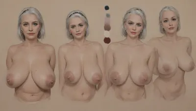 "Kinky INK!", ((character reference sheet:1.4)), Comic Style, Dark Comic Style, (detailed coloured ink sketch:2), extremely stylized background, black background, An illustration in a bold, graphic style, dim lighting, The artwork uses soft-contrast linework and cross-hatching for texture and depth, with a stark, graphic quality reminiscent of American Comics

beautiful granny with huge massive tits, saggy tits, hanging tits, huge areolas, massive thick nipples, huge puffy nipples, erected nipples, long grey hair, chubby, very wet skin. nude.
swirling stream of fat massive tits, saggy tits. around her, (("by Kinky John")), striptease pose, low angle, golden frame