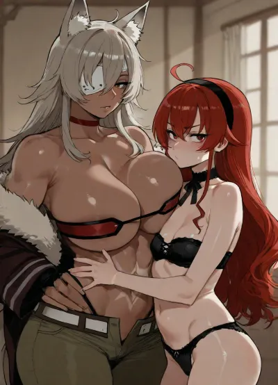 masterpiece, (ghislaine dedoldia), (eris greyrat), 2girls, <lora:mk_Bp Anime_xl:1>, ratatatat74, <lora:ratatatat74-000050:.8>, <lora:EnvyStylizedXL01:.8>