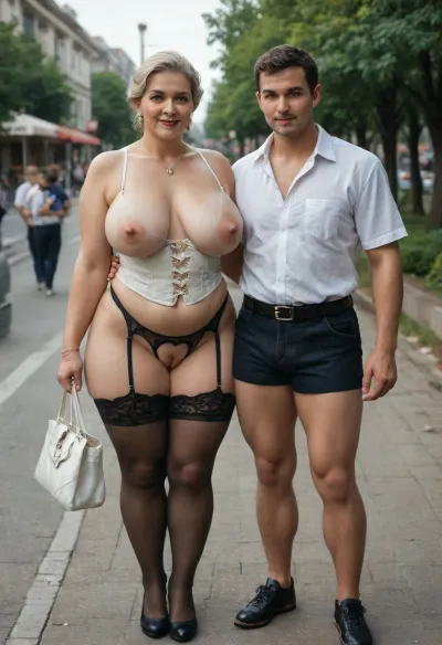 (2boys, 1Mom:1.4), (different ages), Chinese baddie blonde tall elegant mature Mom with little short torso tiny 2stepsons, (in living public park outdoor:1.2), family photo portrait together, (gilf:1.15), (bbw:.9), (crotchless clothes:1.3), white corset, (leather belt), (black lace stockings), (leather straps, lace white crotchless leggings with garter), white summer jacket, (sunhat:.8), saggy waist, (big natural saggy breasts under big cups white bra:1.2), (white tight crotchless panties:1.3), (pierced nipples rings), (big labia cameltoe:1.5), (gaping vagina:1.2), (oiled glossyshiny skin:1.4), (cellulite:1.3), (detailed elegant red 1 bag:1.2), necklace, living dynamic poses, perfect 5 fingers, slutty smirk, ., green, eyes, blue, brown, perfecteyes, <lora:add-detail-xl:.8>, <lora:detailed_notrigger:.8>, <lora:PerfectEyesXL:.8>