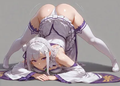 Emilia from re-zero, solo, jack_o_pose, (simple background)