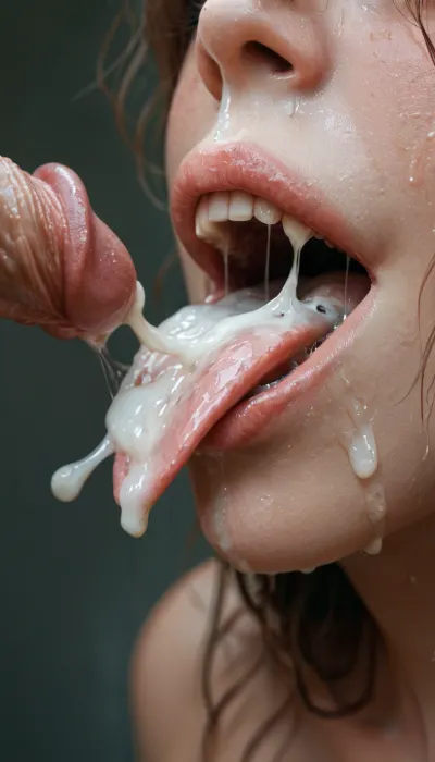 Midjourney, (Side view), (Macro photo), (close up), (Russian girl), (White skin), (Thick cum:1), (detailed eye), (detailed iris), (detailed pupil), (detailed sciera), (detailed nose), (detailed mouth), (open mouth), (extended tongue), (detailed tongue), (curved tongue), (wet mouth), (), (spray of cum), (penis on tongue), (frenulum on tongue), (Dripping cum:1), (cum:1), (2 long fangs), woman, cum, on, face, <lora:JustCum:.5>, <lora:add-detail-xl:.7>, <lora:detailed_notrigger:.9>, <lora:MJ52:1>, <lora:detailer-xl:1>