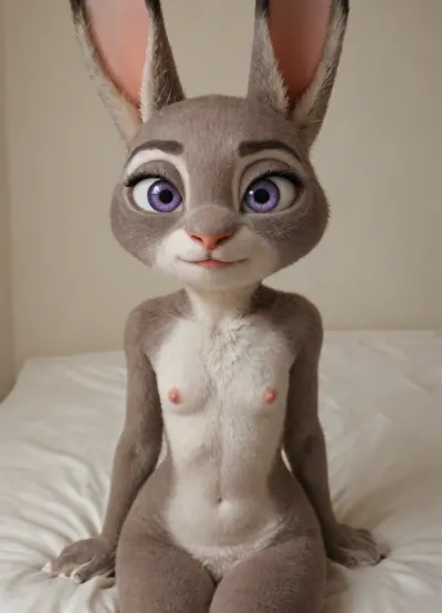 (Furry, Judy Hopps from "Zootopia":1.7), ((Disney)), nude