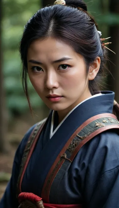 Traditionelle japanische Samurai, female