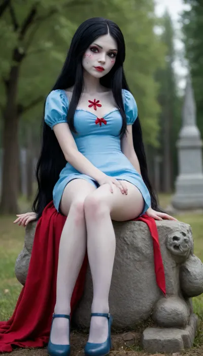 Vampire fantastic chubby drees upskirt queen, adventure time, 20 years oldy, realistic Marceline Abadeer, ((pale SKY blue/grey skin)), long black hair, red eyes. Atmospheric lighting, vibrant colors, detailed.
Vampire Marceline from Adventure Time, vamp, simple background.
Marceline from Adventure Time sitting on a grave with her teddy bear Hambo uwuu, sad, nostalgic scene, muted colors, high quality. Breats Bimbo, hot horny, massive boobs, dress up, pussy visible, spared legs.