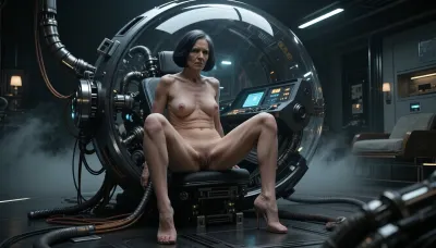 (a full-body view), With a 4 m setback, sitting, kneeling, squatting, lying, changing pose each time, (in a modern house), Designer furniture
old nude granny mature, sexy 69 years old, brunette, bob cut black hair, glamour, little plump, small saggy tits, small tits, looking at the camera, naught horny ashamed face, nude seduction, full fine body view, sexy high heels, showing armpit, high heels, saggy boobs, small saagy boos tits breasts
cinematic sci-fi concept art, a pilot sitting inside a spherical glass cockpit of a complex, dark mechanical mecha vehicle, intricate industrial machinery, metallic textures, exposed wires and hydraulic limbs, cockpit interior with glowing control panels, misty and foggy atmospheric environment, cinematic lighting with strong contrast, deep shadows, dark moody color palette with monochromatic tones, high detail, sharp focus, 8k resolution, trending on ArtStation, style of Syd Mead and H.R. Giger, highly detailed mechanical design, gritty sci-fi aesthetic.