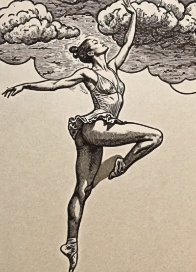 (Line art:2), topless ballerina leaping in erotic pose, storm clouds, (pen and ink:1.1), (detailed artwork), black and white, white background, (detailed ink lines:.8), 7-FineLine, Inkdrawing, by, Kr355e, <lora:Fine Line v1.0:1.1>, <lora:SDXL_Inkdrawing_Directors_Cut_E:.3>