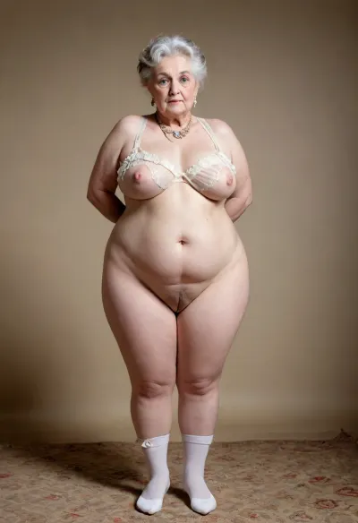 An elderly English aristocrat lady wearing long patterned trousers from the Victorian era an elderly aristocrat lady of the Victorian era in transparent underwear of the 19th century vintage., (natural camel's foot vagina:1.1), (((rich lace and ruffles:1.4))), (((diamond necklace:1.4))), ((fat folds in the hips and pelvis:1.4)), (((flatchested:1.4))), (excessive pubic hair:1.6), (((saggy and droopy breasts:1.6))), (((luxurious vagina:1.3))), (mature skin:1.4), (stretch marks:1.2), (obese:1.4), Ruffles, bows, garters, lace, frills., ((cameltoe)), white transparent knee-length knickers with embroidery and ruffles, (((knickers:1.4))), (old woman with fat folds and cellulite:1.4), Big ass Wide hips big thighs.knickers trousers of the Victorian era, High old-fashioned hairstyle, bun and curls. Pince-nez. kooo123, 1880_dr3ss, 1890_dr3ss, 1900_dr3ss, 1905_dr3ss, 1910_dr3ss, Fortuny, panntyhose, black, pantyhose, white, microbikini, <lora:Belle_Epoque_Dresses_1880-1914_XL:.8>, <lora:pantyhose_xl_v1:.8>, <lora:microbikini_sdxl_1:.8>, <lora:hinaTuningFaceDetailer_SDXL-v2-rank256-pruned:.8>, <lora:old_world:.8>